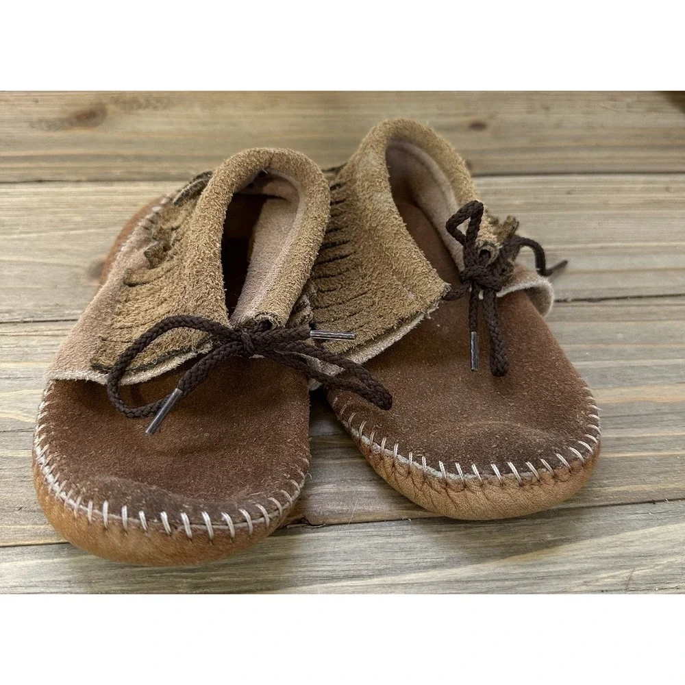 VTG Suede Baby Indian Moccasins Sz 7 Toddler